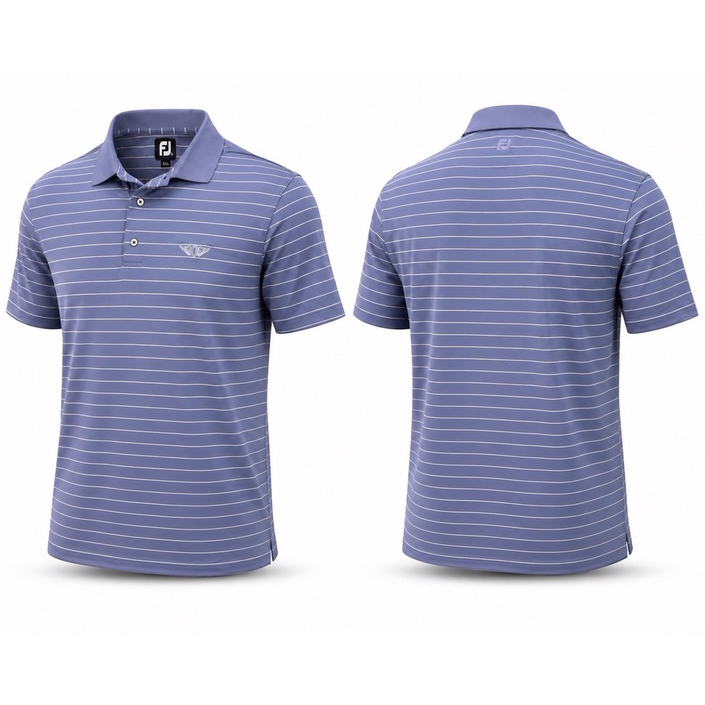 FootJoy  SHIRT MENS  XL GRAY BLUE STRIPE  Performance Golf Polo WINGS LOGO